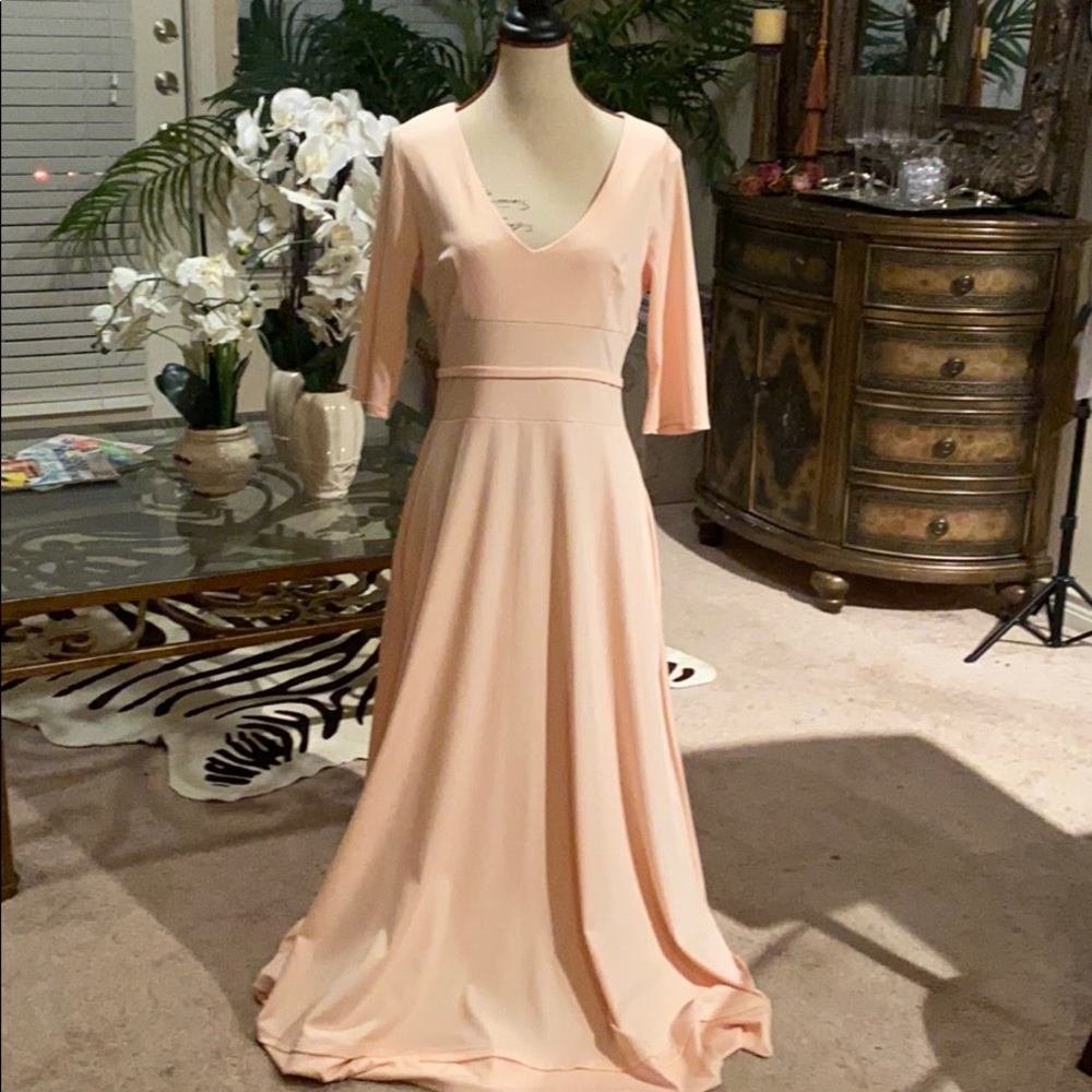 Deep V neck Floor Gown #192